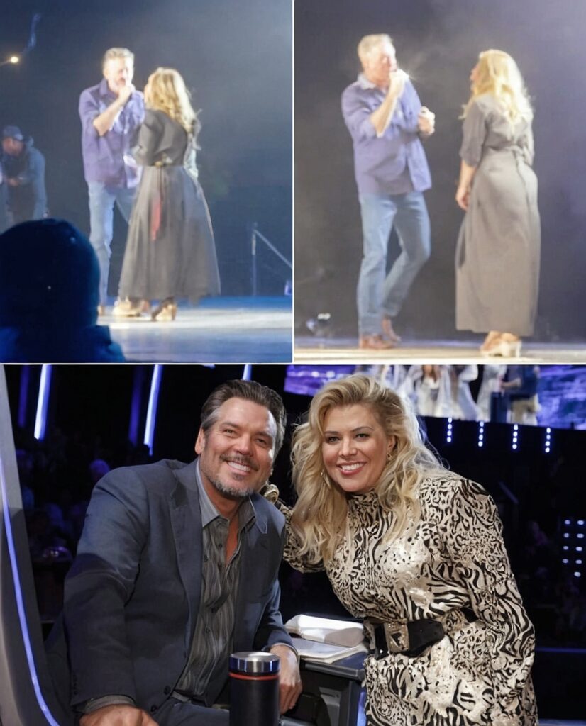 Blake Shelton shocked the crowd as Kelly Clarkson joined him for a raw ...